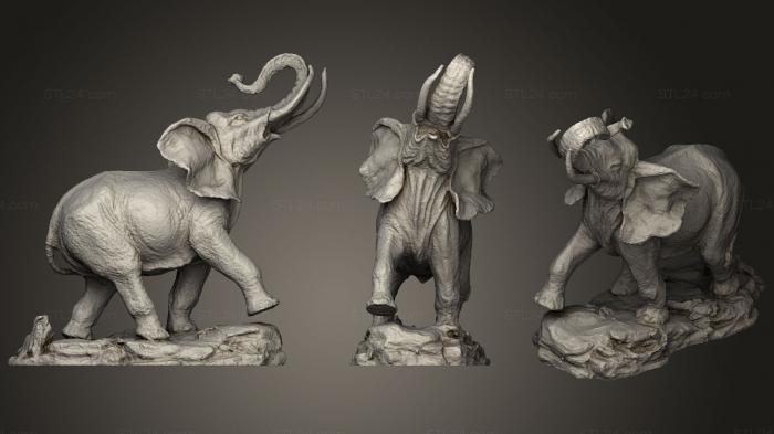 Animal figurines (African Elephant, STKJ_1646) 3D models for cnc
